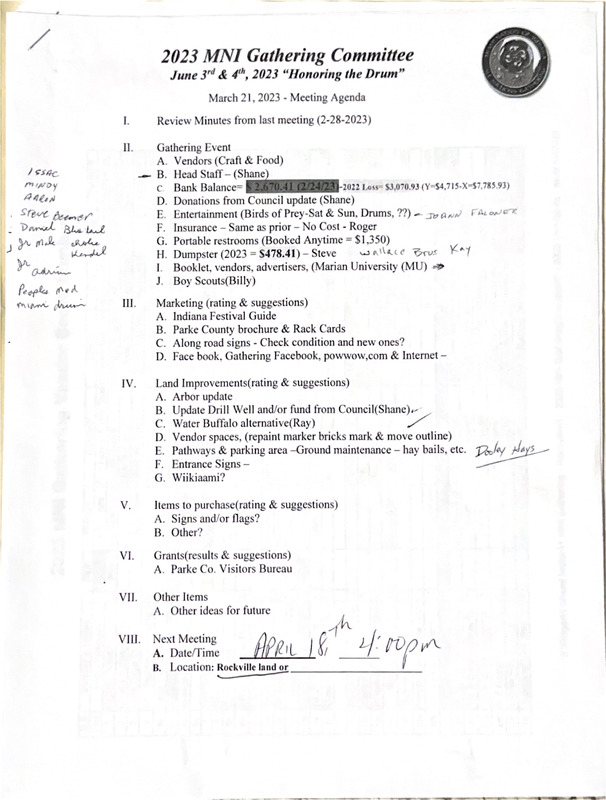 2023-03-21 All Nations Gathering Committee Minutes