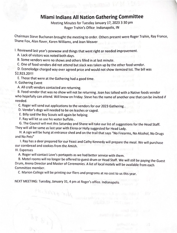 2024-01-17 All Nations Gathering Committee Minutes