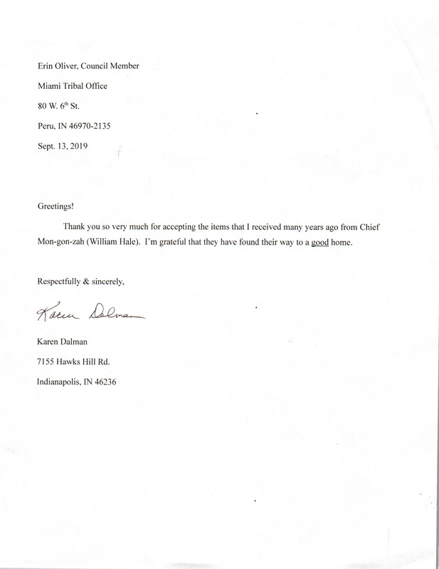 2019-09-13 Personal Correspondence Chief William Hale