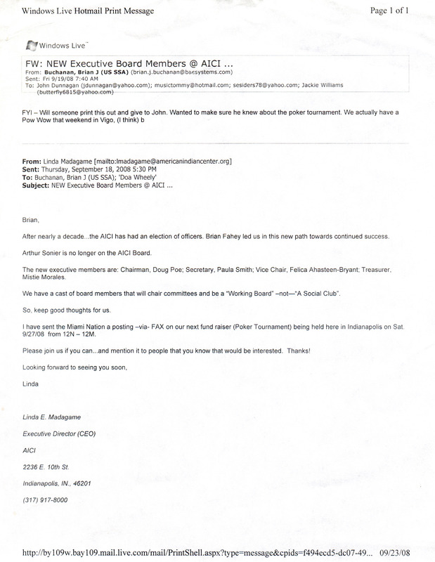 2008-09-18 Personal Correspondence Chief Brian Buchanan