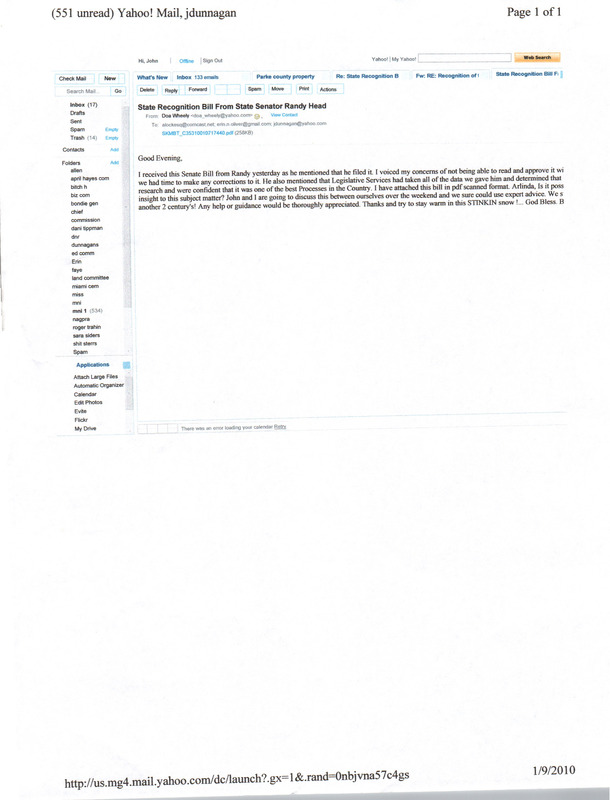 201009 Personal Correspondence Vice Chief Dunnagan